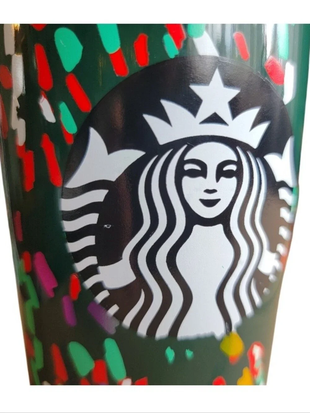 Starbucks 2019 Holiday Season Green Confetti Traveler Ceramic Coffee Mug